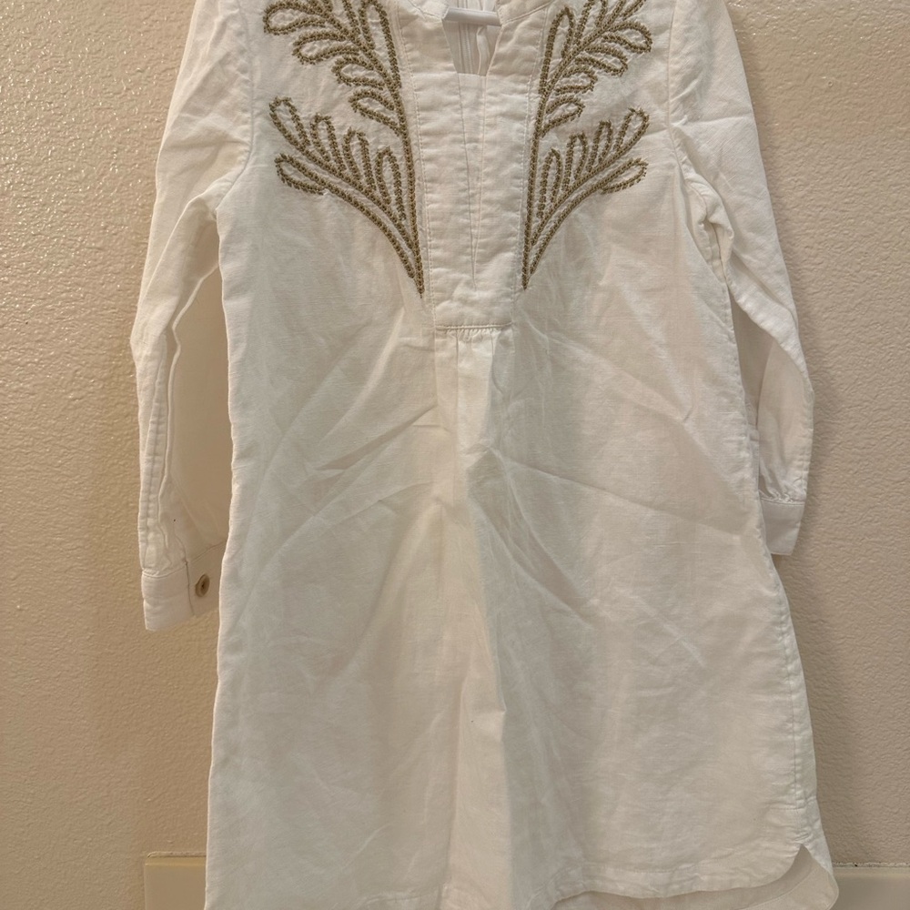 Banana Republic Ivory Tunic with Gold Embroidery